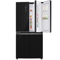 מקרר 4 דלתות נפח 530 ליטר דגם LG GR-B608BEDID זכוכית שחורה