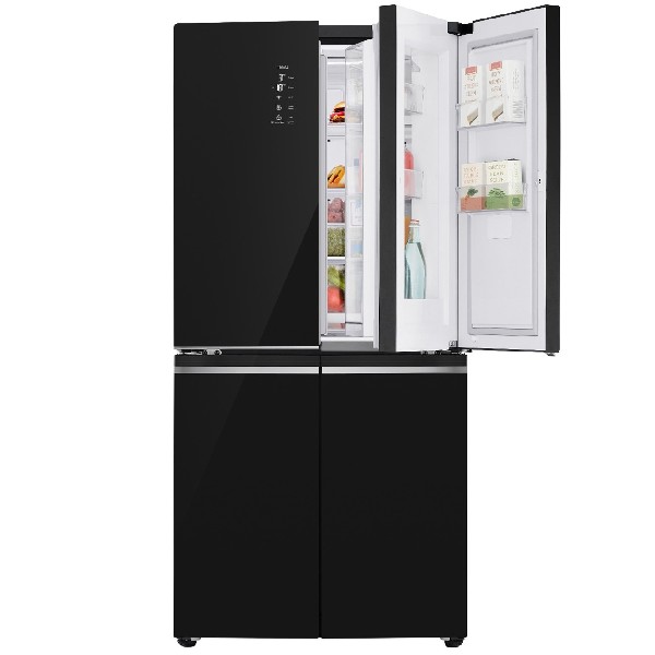 מקרר 4 דלתות נפח 530 ליטר דגם LG GR-B608BEDID זכוכית שחורה