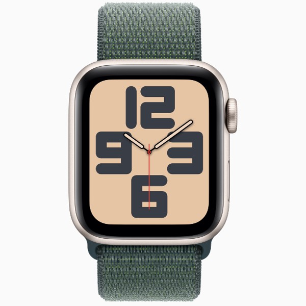שעון חכם 40 מ&quot;מ Apple Watch SE GPS + Cellular Starlight Aluminium Case with Lake Green Sport Loop אפל