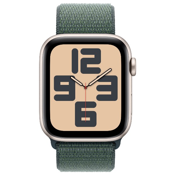 שעון חכם 44 מ&quot;מ Apple Watch SE GPS  Starlight Aluminium Case with Lake Green Sport Loop אפל