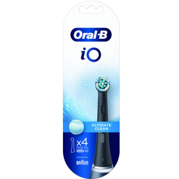 ראש למברשת חשמלית iO (4 יח&#039;) Oral-B אורל בי שחור