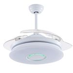 מאוורר תקרה חכם "42 עם רמקול בלוטוס ותאורת LED דגם Homex HF-42 הומקס