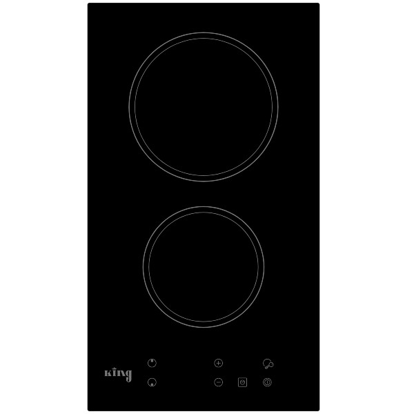 כיריים דומינו זכוכית קרמית 30 ס&quot;מ דגם King KCH320 קינג צבע זכוכית שחורה