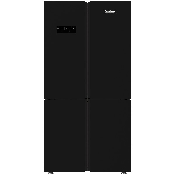 מקרר 4 דלתות 572 ליטר דגם Blomberg KQD1644GB בלומברג זכוכית שחורה