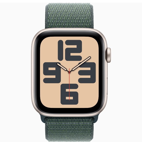 שעון חכם 44 מ&quot;מ Apple Watch SE GPS + Cellular Starlight Aluminium Case with Lake Green Sport Loop אפל