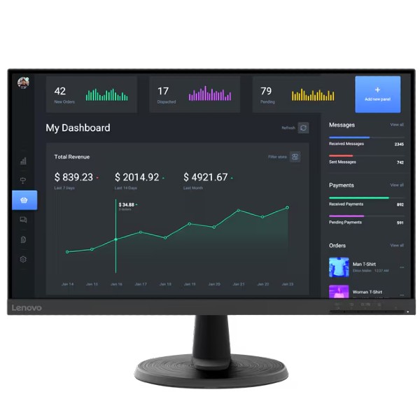 מסך מחשב &quot;23.8 D24-40 דגם Lenovo 67A2KAC6IS לנובו