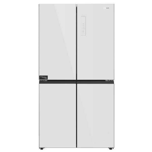 מקרר 4 דלתות 601 ליטר דגם MER6600GW אמקור AMCOR זכוכית לבנה