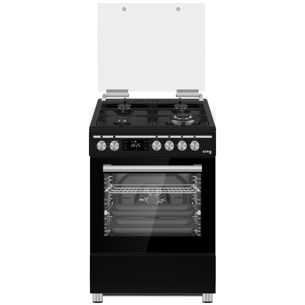 תנור משולב כיריים גז 60 ס&quot;מ דגם KFSD-6090B PRO קינג KING שחור מט