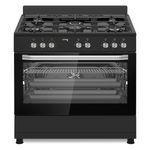 תנור משולב כיריים גז רוחב 90 ס"מ 98 ליטר דגם KFS-9060B PRO קינג KING שחור