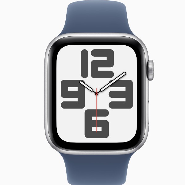 שעון חכם 44 מ&quot;מ Apple Watch SE GPS + Cellular Silver Aluminium Case with Denim Sport Band S/M אפל כסוף