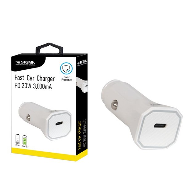 מטען מהיר לרכב  SIGMA PD 3A 20W