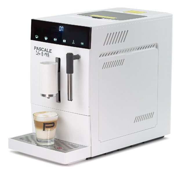 מכונת קפה אוטומטית טוחנת עם צינור הקצפה Pascale Life&amp;Milk לבן