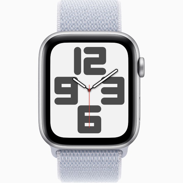 שעון חכם 44 מ&quot;מ Apple Watch SE GPS + Cellular Silver Aluminium Case with Blue Cloud Sport Loop אפל כסוף