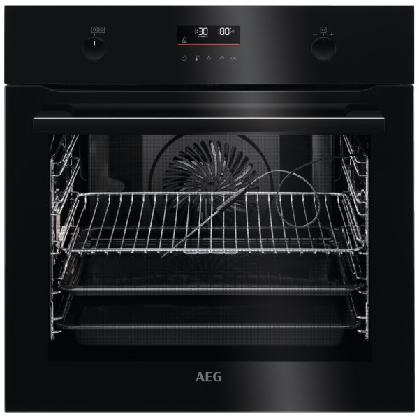 תנור בנוי פירוליטי 71 ליטר דגם AEG BPE255636B זכוכית שחורה