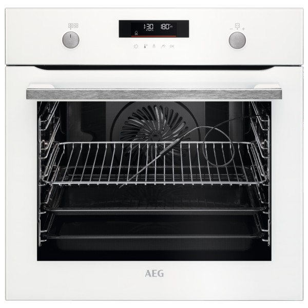 תנור בנוי פירוליטי 71 ליטר דגם AEG BPE255636W זכוכית לבנה
