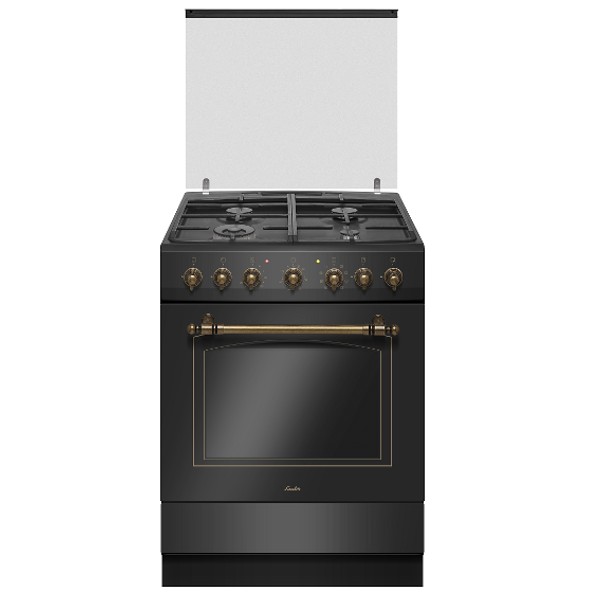 תנור משולב כיריים 4 להבות דגם RUSTIC 7020B סאוטר SAUTER שחור
