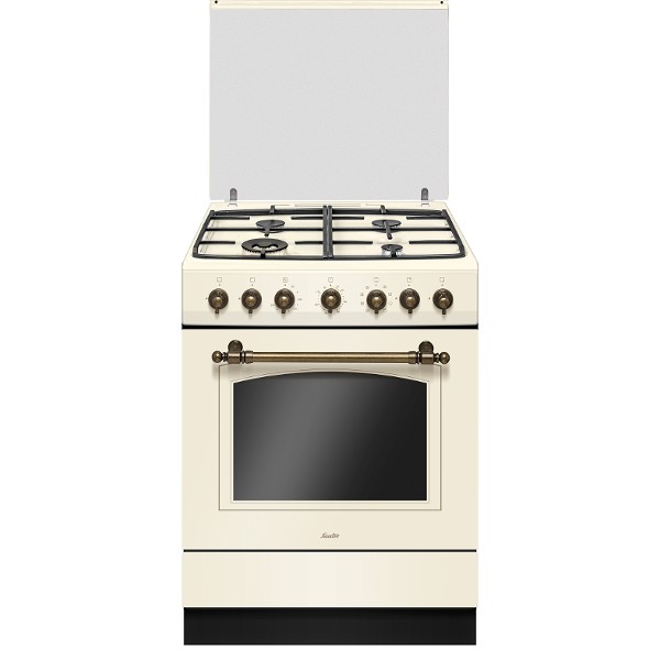 תנור משולב כיריים 4 להבות דגם RUSTIC 7020C סאוטר SAUTER קרם