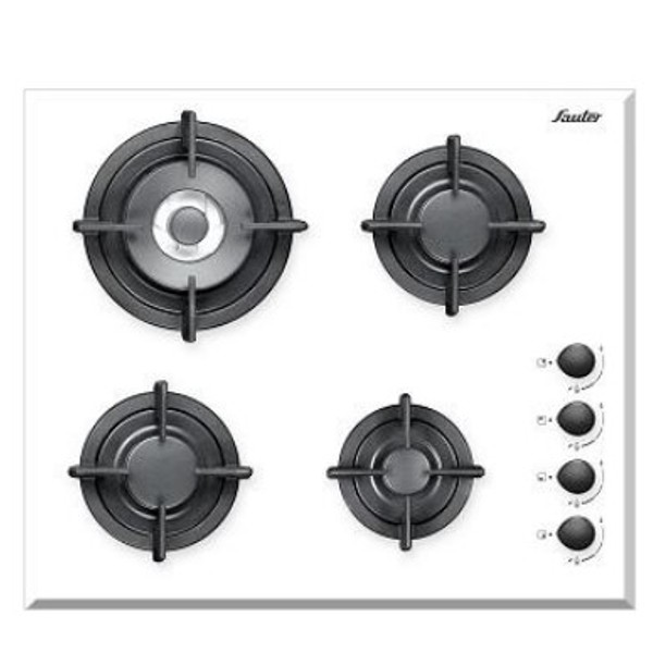 כיריים 60 ס&quot;מ כולל מבער טורבו דגם SAUTER SHG8010W סאוטר זכוכית קריסטלית לבנה