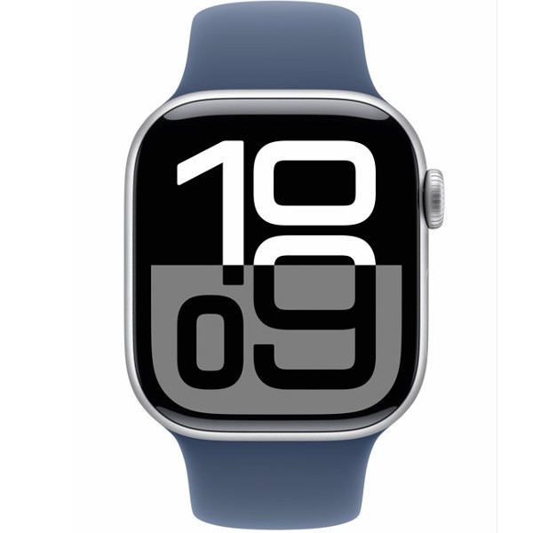 שעון חכם אפל Apple Watch Series 10 GPS 42mm Silver Aluminium Case with Denim Sport Band M/L