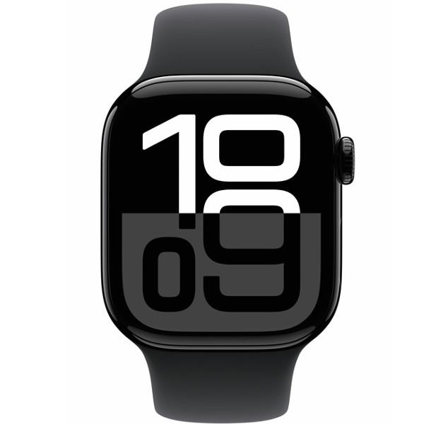 שעון חכם אפל Apple Watch Series 10 GPS 42mm Jet Black Aluminium Case with Black Sport Band M/L