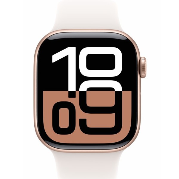 שעון חכם אפל Apple Watch Series 10 GPS 42mm Rose Gold Aluminium Case with Light Blush Sport Band S/M