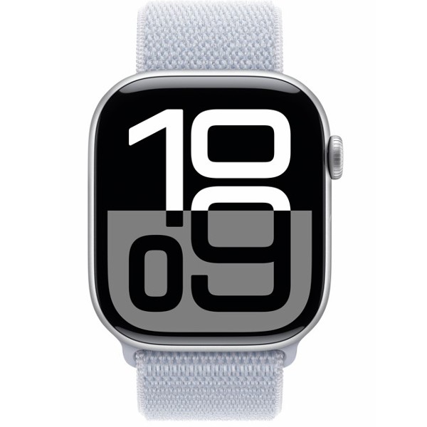 שעון חכם אפל Apple Watch Series 10 GPS 46mm Silver Aluminium Case with Blue Cloud Sport Loop