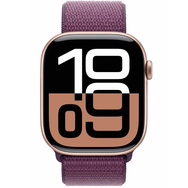 שעון חכם אפל Apple Watch Series 10 GPS 46mm Rose Gold Aluminium Case with Plum Sport Loop