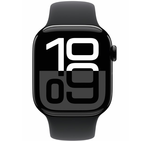 שעון חכם אפל Apple Watch Series 10 GPS + Cellular 42mm Jet Black Aluminium Case with Black Sport Band M/L