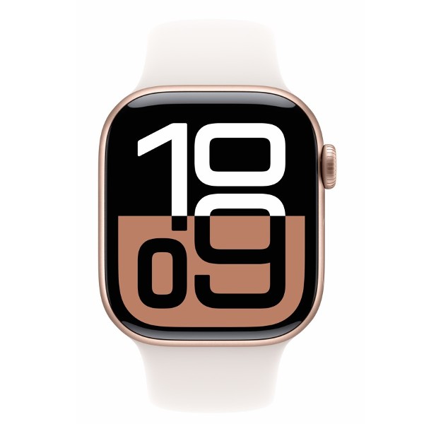 שעון חכם אפל Apple Watch Series 10 GPS + Cellular 42mm Rose Gold Aluminium Case  with Light Blush Sport Band S/M