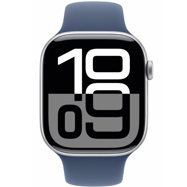 שעון חכם אפל Apple Watch Series 10 GPS + Cellular 46mm Silver Aluminium Case with Denim Sport Band M/L