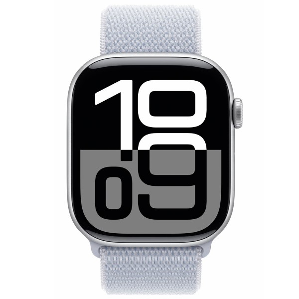 שעון חכם אפל Apple Watch Series 10 GPS + Cellular 46mm Silver Aluminium Case with Blue Cloud Sport Loop