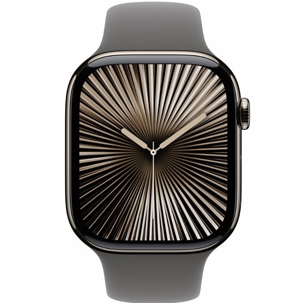שעון חכם אפל Apple Watch Series 10 GPS + Cellular 46mm Natural Titanium Case with Stone Grey Sport Band M/L