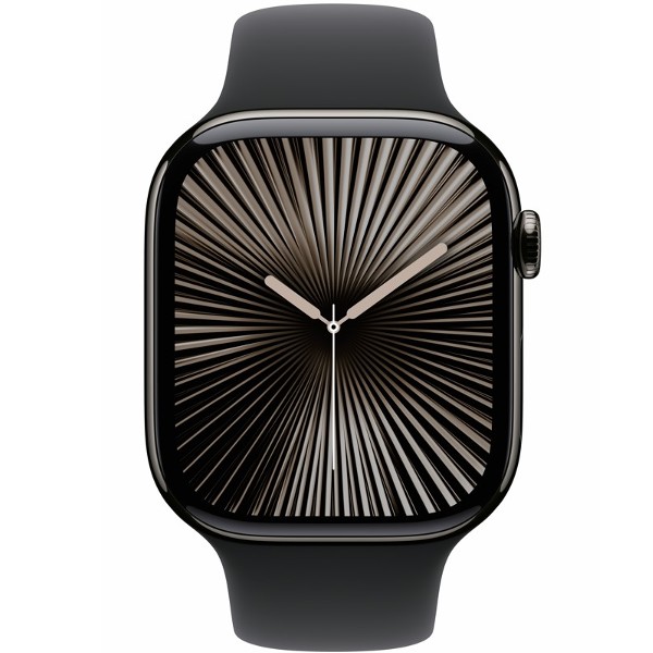 שעון חכם אפל Apple Watch Series 10 GPS + Cellular 46mm Slate Titanium Case with Black Sport Band S/M
