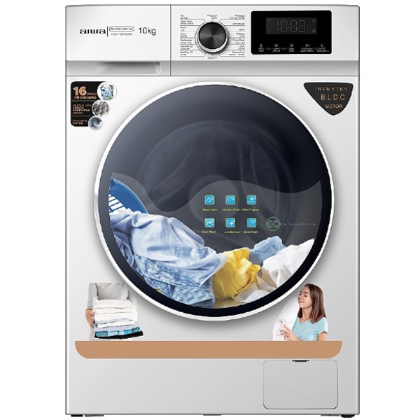 מכונת כביסה 10 ק&quot;ג ניקוי באדים דגם Aiwa AI100-F1430F1DA05e איווה לבן