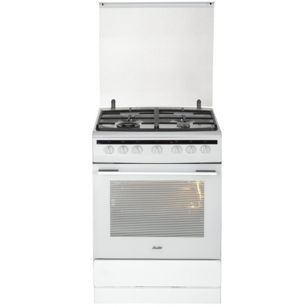 תנור 60 ס&quot;מ משולב כיריים דגם ELEGANT 4780W סאוטר SAUTER לבן