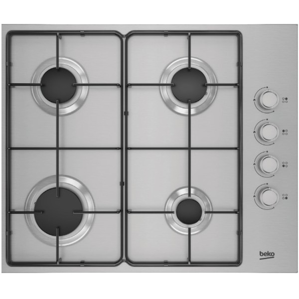 כיריים גז 4 להבות 60 ס&quot;מ דגם Beko HIGG64124SX בקו נירוסטה