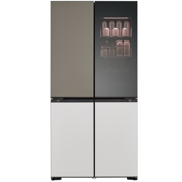 מקרר 4 דלתות 617 ליטר mood up דגם LG R-4D760MDUP דלתות זכוכית המחליפות צבעים