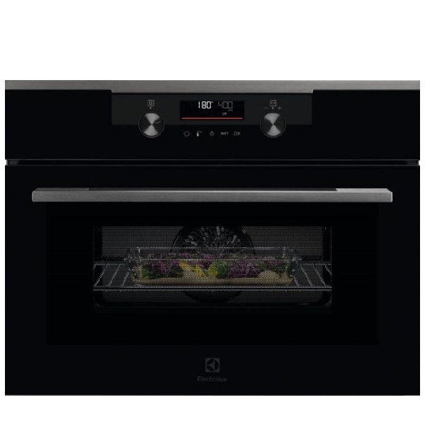 תנור משולב מיקרוגל 45 ס&quot;מ דגם Electrolux EVL6E46H אלקטרולוקס זכוכית שחורה