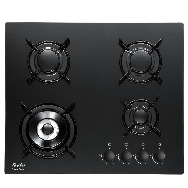 כיריים זכוכית 60 ס&quot;מ 4 להבות דגם SHG8020B סאוטר SAUTER שחור