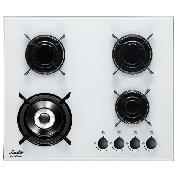 כיריים זכוכית 60 ס&quot;מ 4 להבות דגם SHG8020W סאוטר SAUTER לבן