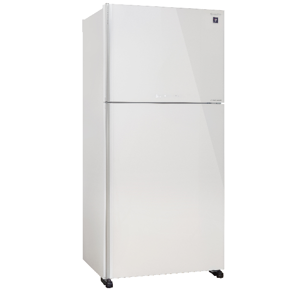 מקרר שארפ מקפיא עליון בנפח 600 ל&#039; דגם SHARP SJ-4660WH זכוכית לבנה