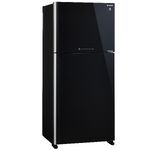 מקרר שארפ מקפיא עליון בנפח 604 ליטר דגם SHARP SJ-4660BK זכוכית שחורה