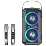 רמקול בידורית כולל 2 מיקרופונים דגם W-KING T9II