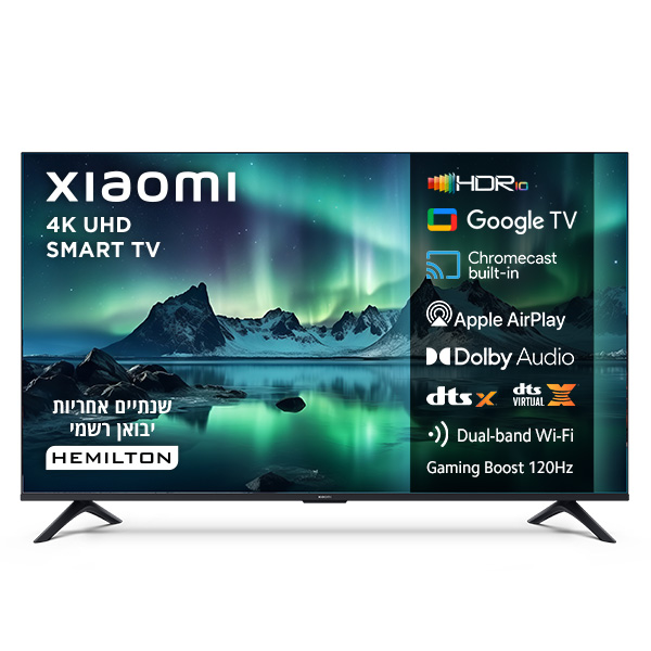 טלוויזיה חכמה &quot;55 4K Ultra HD DLED דגם L55MB-AME שיאומי Xiaomi TV A