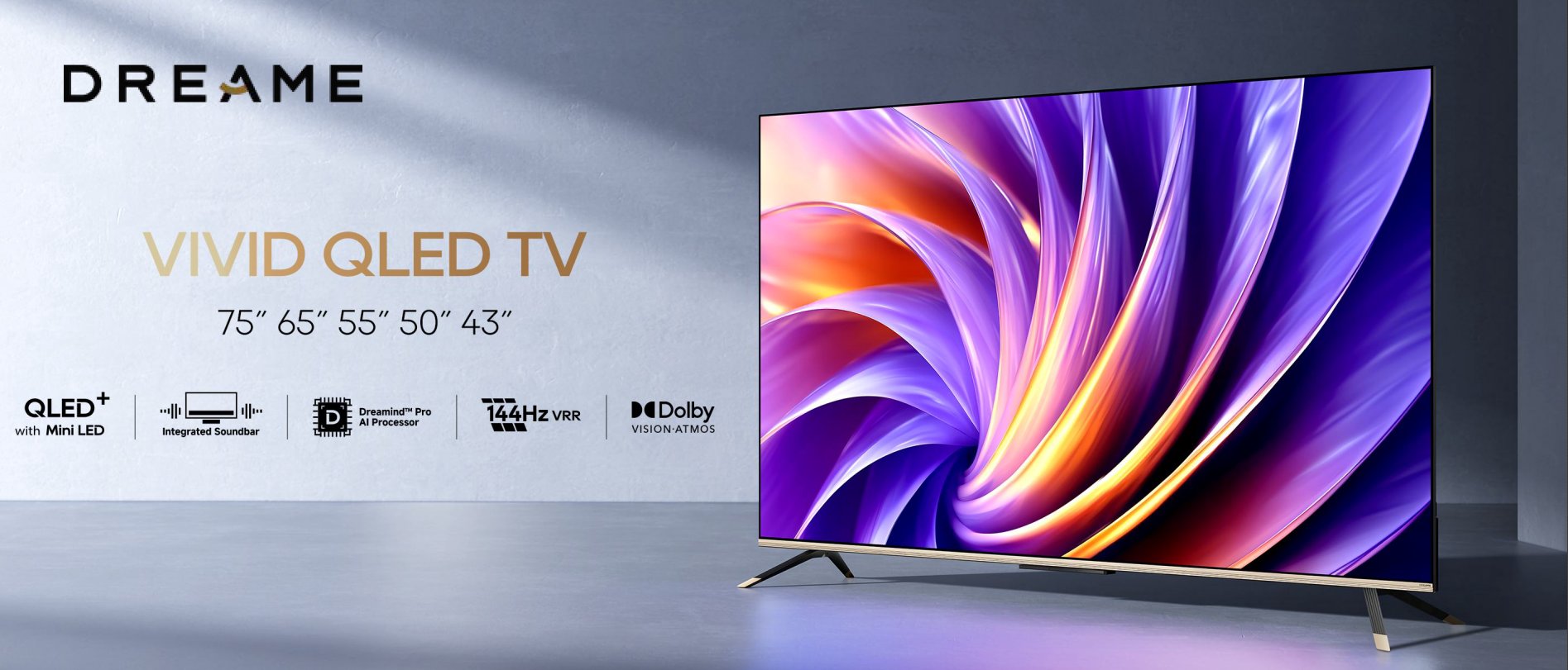 טלוויזיה חכמה "43 QLED 4K Google TV דגם DREAME 43Q100