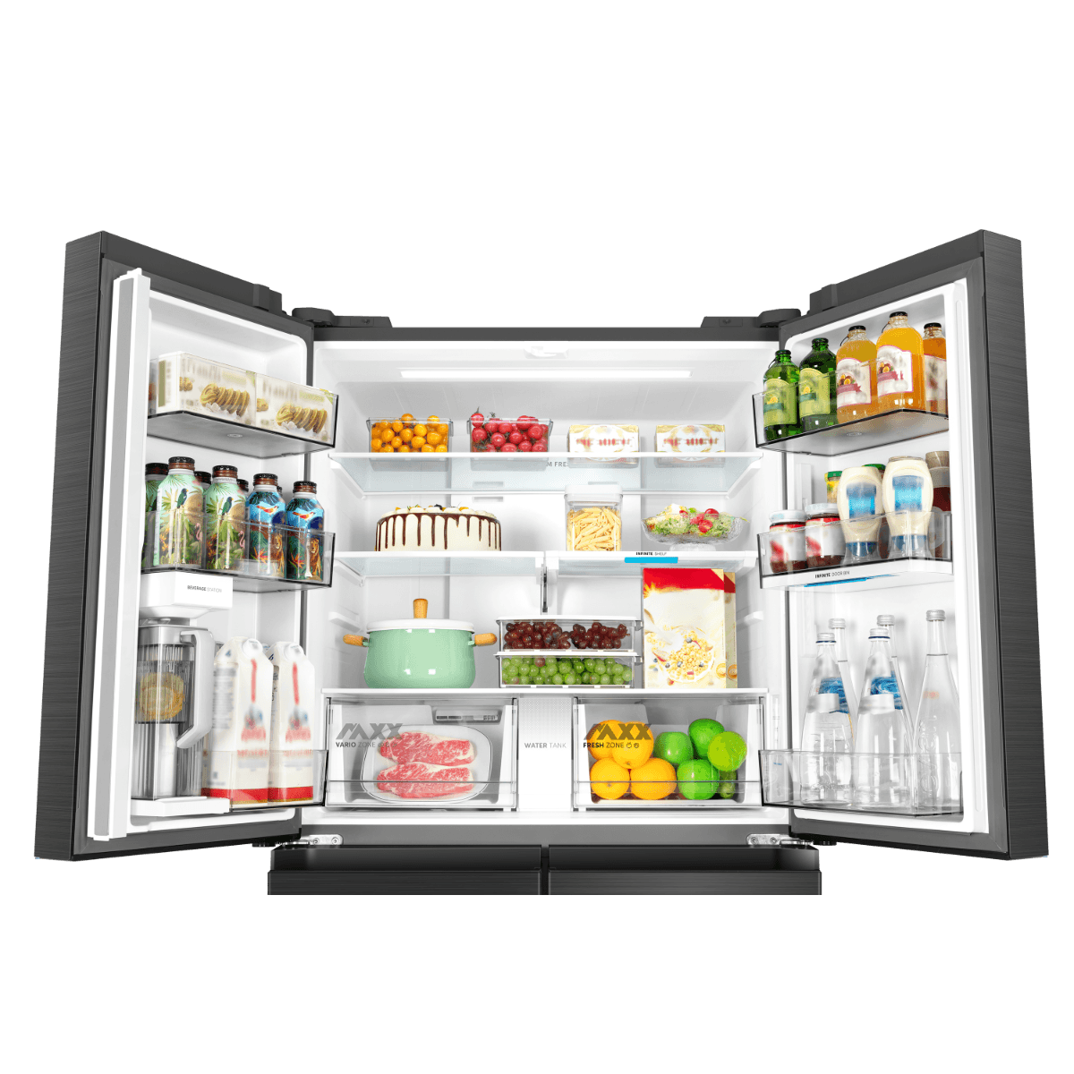 מקרר 4 דלתות 706 ליטר SPACE MASTER דגם MIDEA MDRM923CIL45M מידאה נירוסטה מושחרת