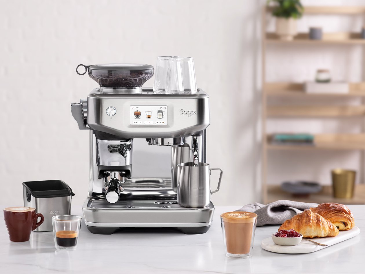 מכונת קפה מקצועית the Barista Touch™ Impress דגם SAGE SES882SST לבן מלח ים