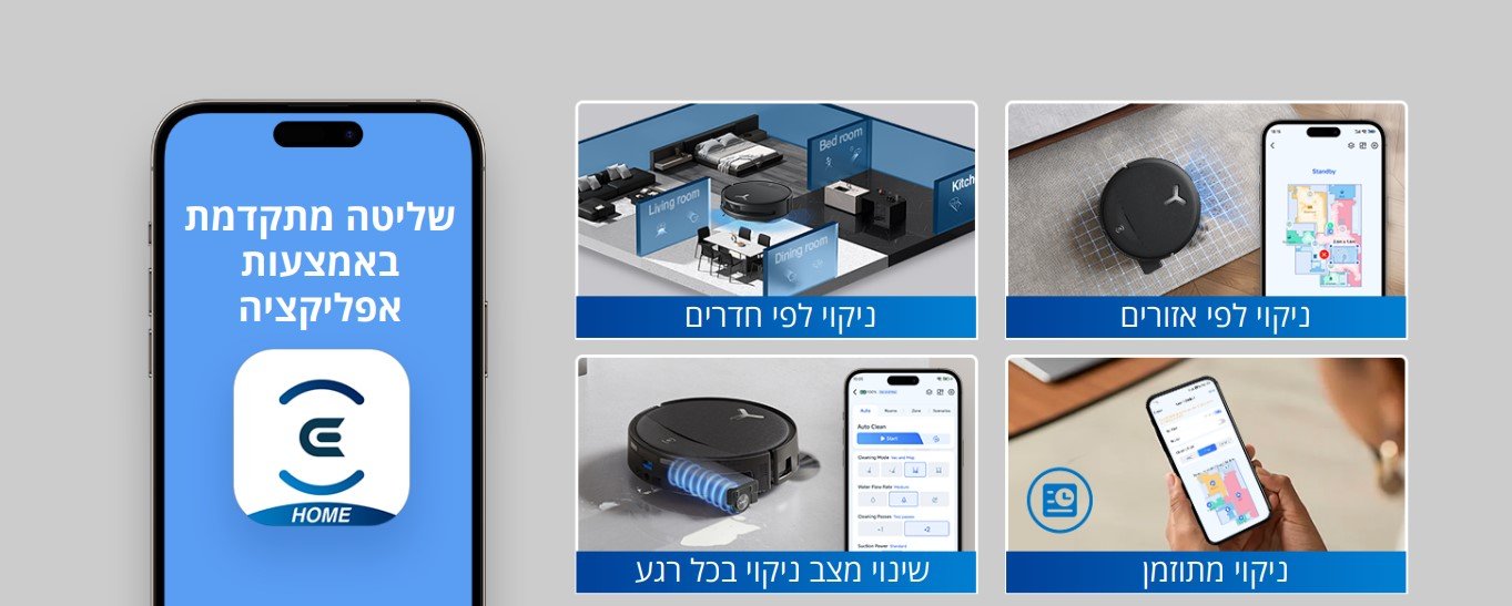 שואב אבק רובוטי ECOVACS DEEBOT T80S Omni אקווקס שחור