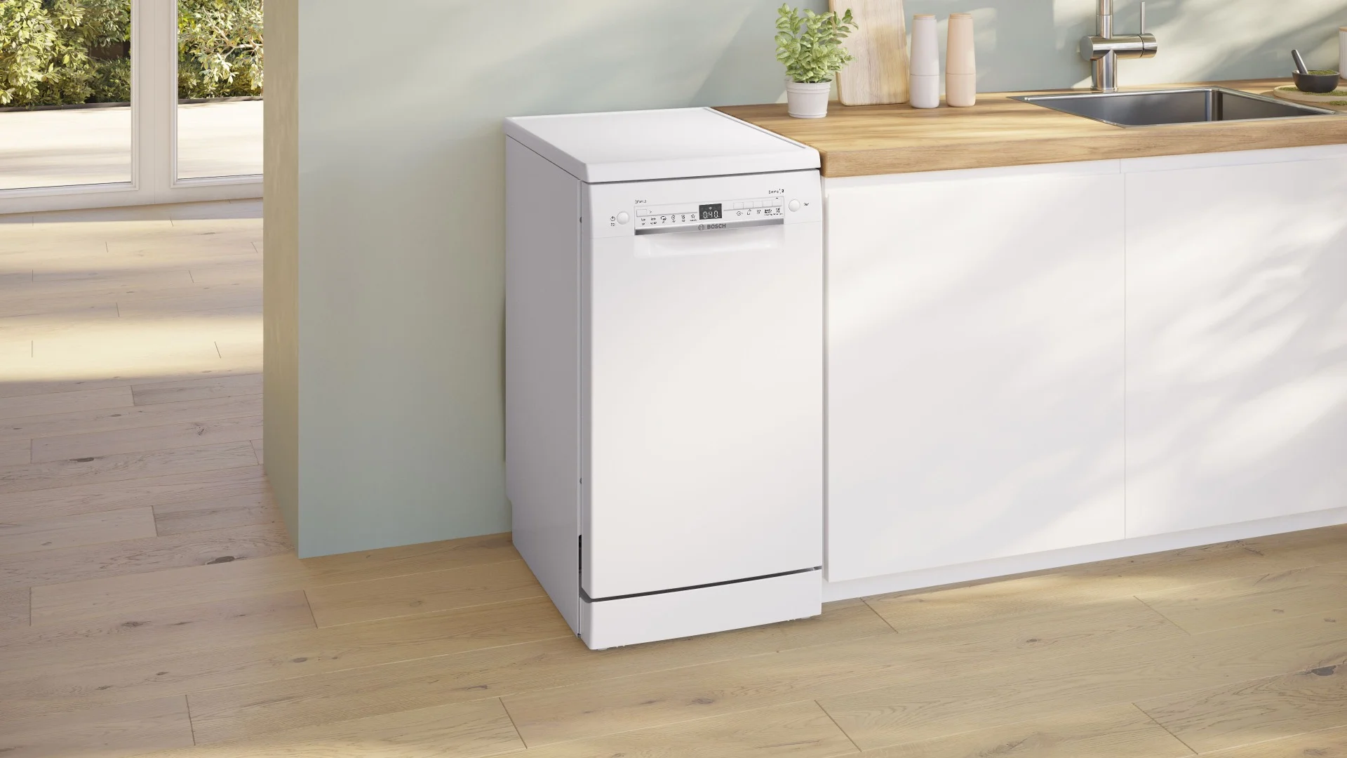 מדיח כלים צר 45 ס"מ דגם BOSCH SPS2HKW55E בוש לבן